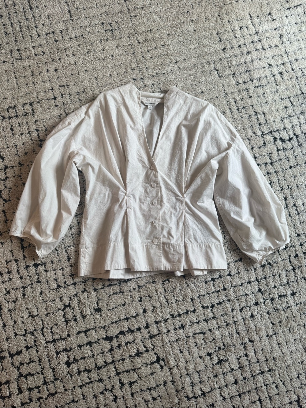 Banana Republic White Button-Front V-Neck Jacket